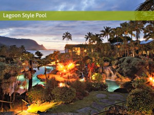 lagoon style pool evening