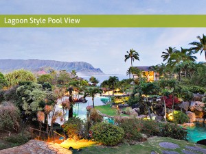 lagoon style pool dusk