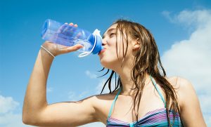 girl drinking water