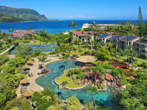 Hanalei Bay Resort pool and ocean