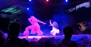 Luau dancers on stage
