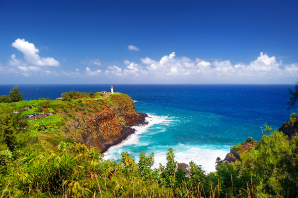 lighthouse on the cliffs of kauai